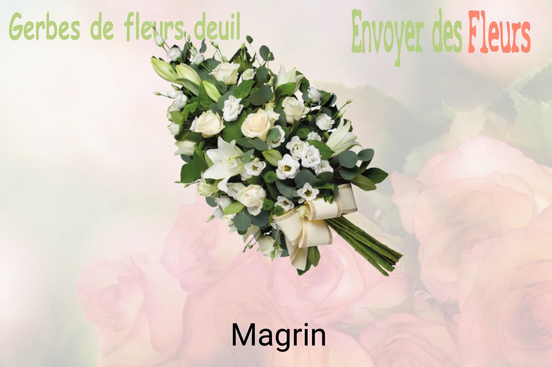 Gerbe de fleurs de deuil livrée à Magrin
